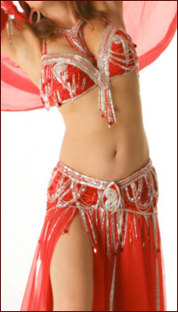 red bella belly dance costume